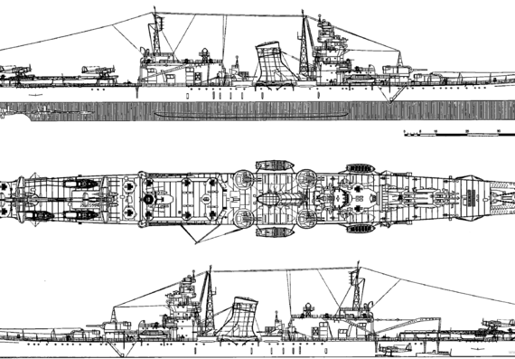 IJN Oyodo [Light Cruiser] (1944) - drawings, dimensions, pictures